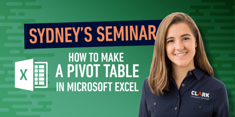 Clark Computer Services IT Support Services Sydney's Seminar Tips how to create a pivot table