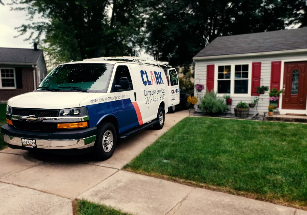 Home IT Support Services | Clark Computer Services | Home IT Support Clark Computer Services Work van during a home IT support call