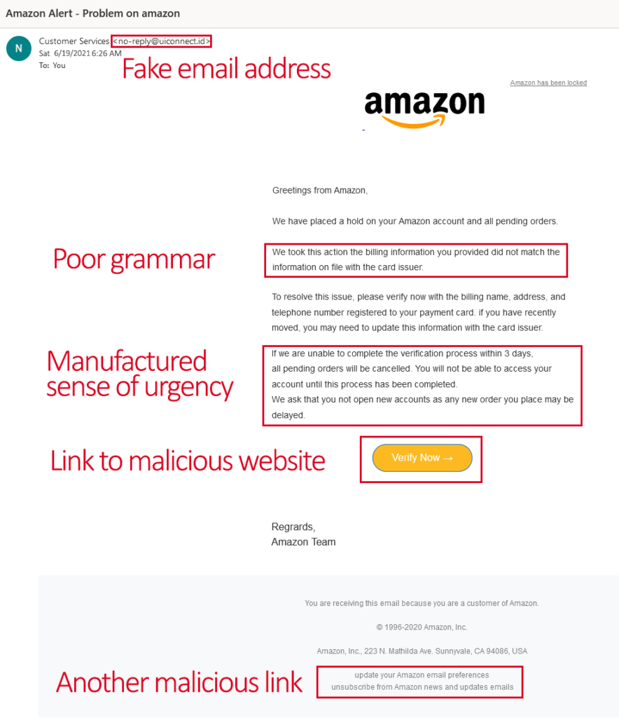 Chuck's Cyber Wall - Don't Get Phished | The Clark Report | Chuck's Cyber Wall - Don't Get Phished | The Clark Report | Don't Get Phished - Amazon scam email