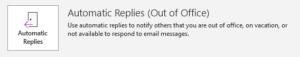 Microsoft Outlook Tips: Out of Office - automatic replies button