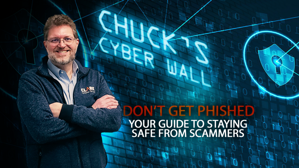 Chuck's Cyber Wall - Don't Get Phished Logo Image.