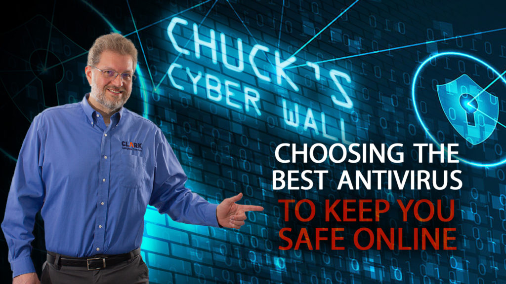Choosing the Best Antivirus Chuck pointing at the title