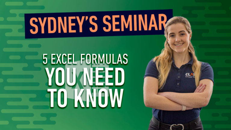 Sydney's Seminar: 5 Excel Formulas You Need to Know title image card