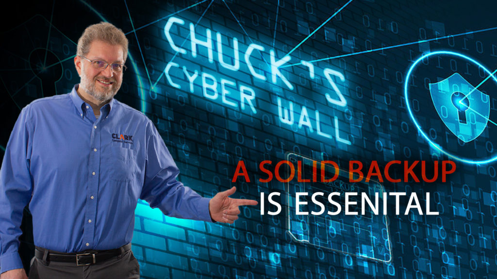 A Backup is Essential Chuck's Cyber Wall title card