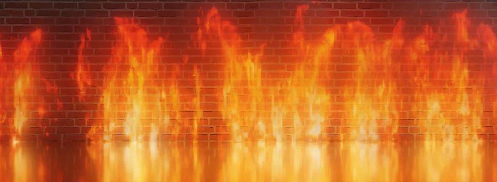 Understanding Your Firewall | Chuck's Cyber Wall | Understanding Your Firewall | Chuck's Cyber Wall | Firewall image of fire in front of a brick wall