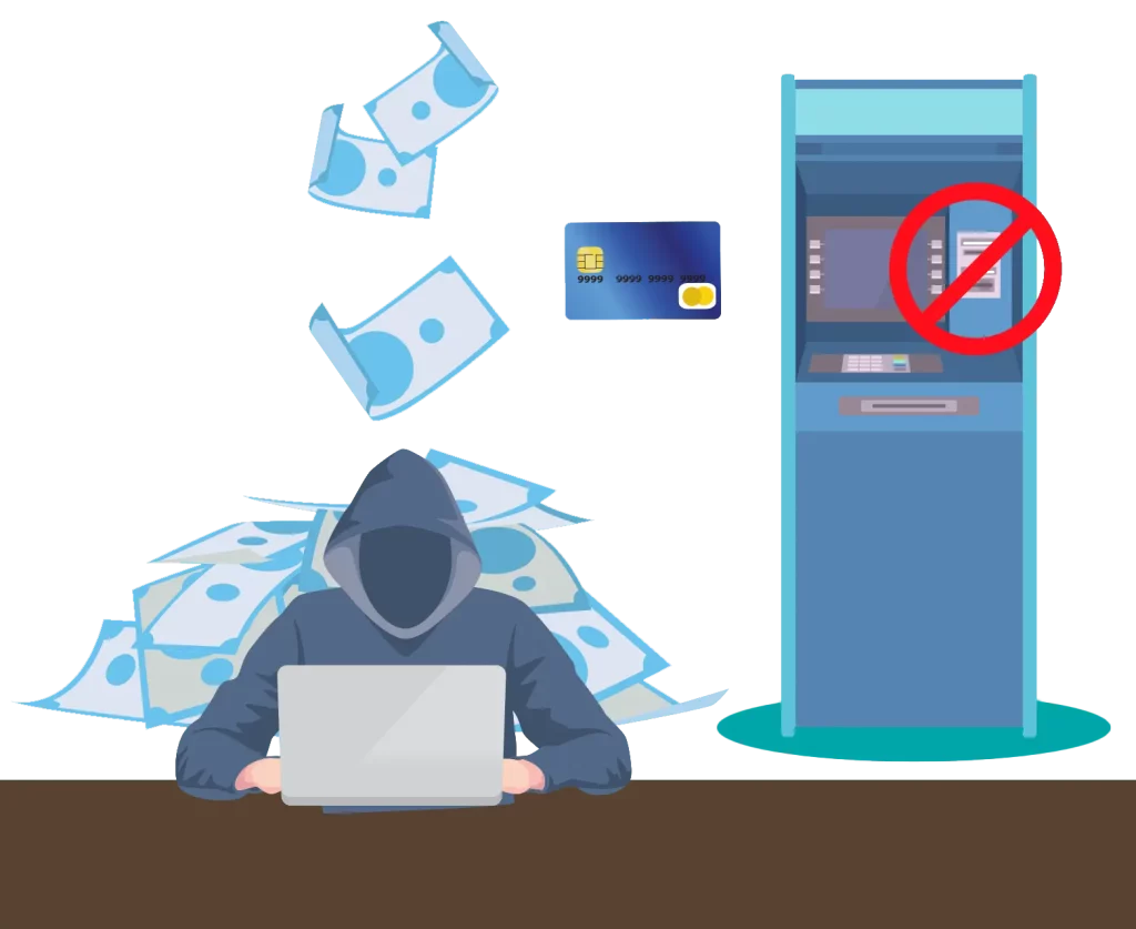 How To Protect Your Digital Identity | The Clark Report | How To Protect Your Digital Identity | The Clark Report | Protect your digital identity illustration of a hacker stealing financial information and money.