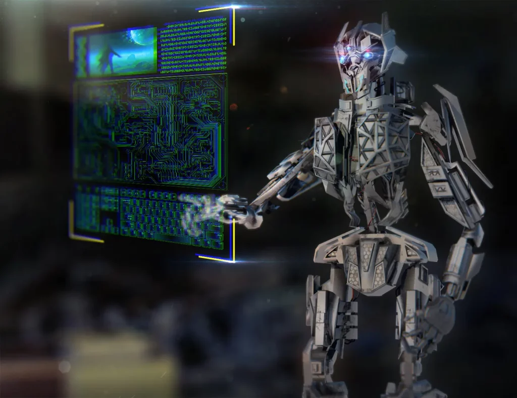 I Don't Want to Change My Password | Chuck's Cyber Wall | I Don't Want to Change My Password | Chuck's Cyber Wall | Change My Password password security image of a robot in front of a holographic screen.