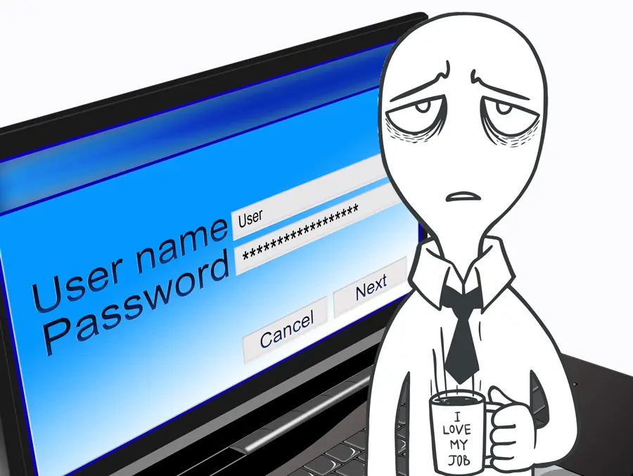 Overcoming Password Fatigue | Chuck's Cyber Wall | Overcoming Password Fatigue | Chuck's Cyber Wall | Overcoming Password Fatigue Chuck's Cyber Wall image of cartoon man frustrated with passwords.