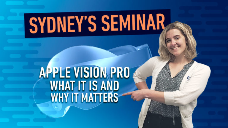 Sydney's Seminar Apple Vision Pro title card.