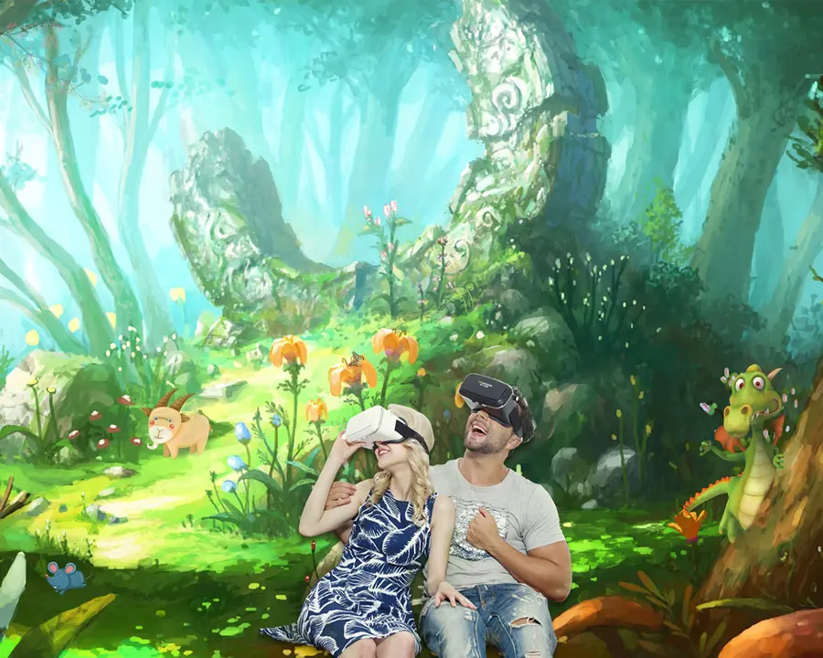 What is the Apple Vision Pro | Sydney's Seminar | What is the Apple Vision Pro | Sydney's Seminar | Sydney's Seminar Apple Vision Pro image of a couple with a VR headset displaying a fantasy world.
