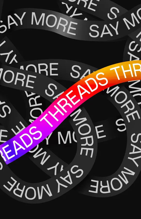 Threads - A New Social Media Platform | Sydney's Seminar | Threads - A New Social Media Platform | Sydney's Seminar | Sydney's Seminar: Introduction to Threads image of conversations running across the screen like sewing threads.