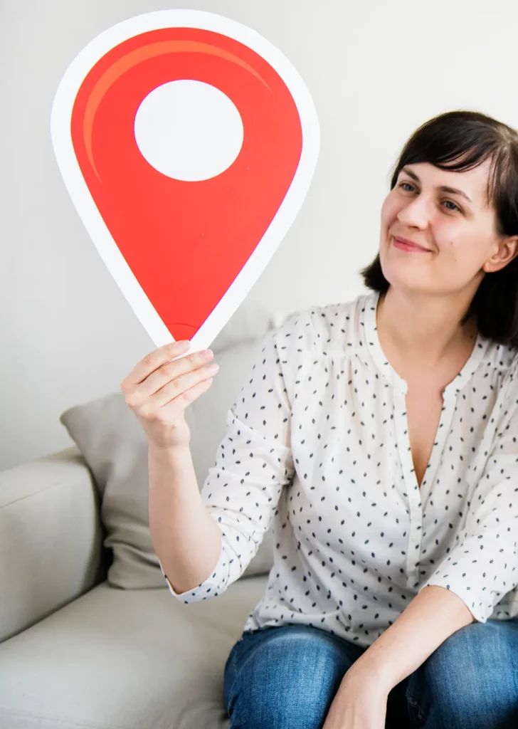 Location Services - Who is Tracking you? | Sydney's Seminar | Location Services - Who is Tracking you? | Sydney's Seminar | Sydney's Seminar Location Services - Who is tracking you image of a woman holding a location symbol.