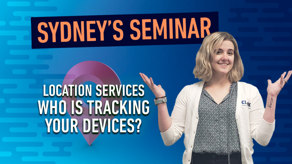 Sydney's Seminar Location Services - Who is tracking you title card.