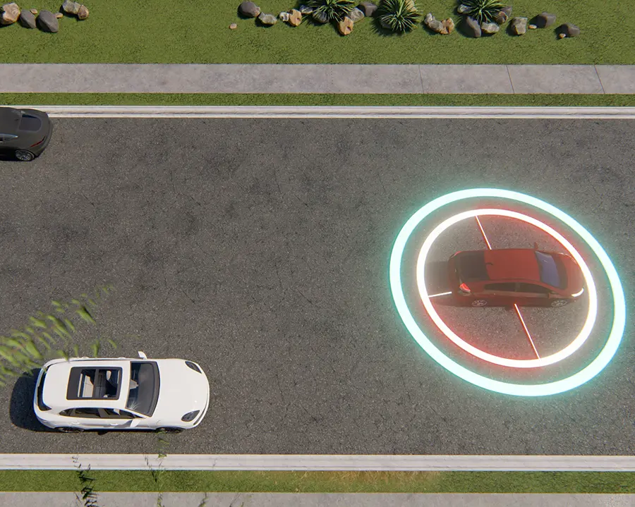 Where is My Self-Driving Car? | Sydney's Seminar | Where is My Self-Driving Car? | Sydney's Seminar | Sydney's Seminar - Where is my Self-Driving Car? image of a car on the road with other cars and a radar overlay.