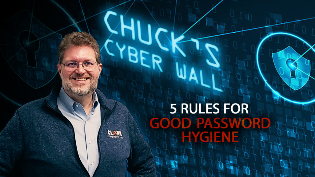 Chuck's Cyber Wall: Good Password Hygiene title card.