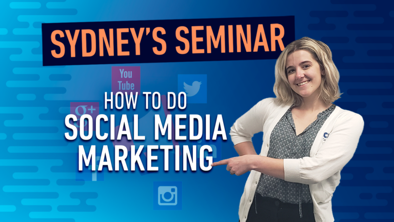 Sydney's Seminar: How to do Social Media Marketing title card.