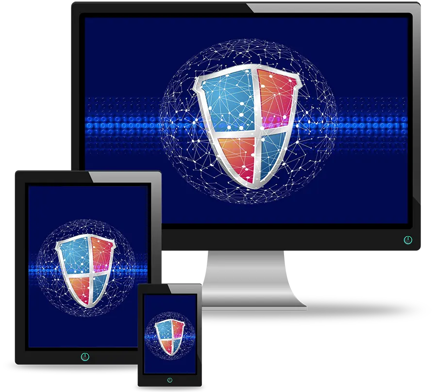 Holiday Cybersecurity Best Practices | Chuck's Cyber Wall | Holiday Cybersecurity Best Practices | Chuck's Cyber Wall | Chuck's Cyber Wall: Holiday Cybersecurity illustration of various devices with cybersecurity shield.