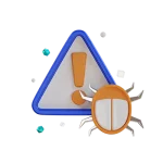 Cybersecurity Services icon image of bug exploiting a vulnerability.