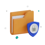 Cybersecurity Services icon image of a secure file folder.