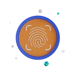 Cybersecurity Services icon image of fingerprint identification.