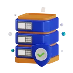 Cybersecurity Services icon image of a secure server.