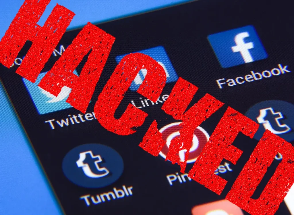 Communication Platforms are Targeted | Chuck's Cyber Wall | Communication Platforms are Targeted | Chuck's Cyber Wall | Chuck's Cyber Wall: Communication Platforms are being Targeted image of social media icons overlaid with Hacked.