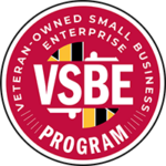 Clark Computer Services | IT Managed Services for Business | Maryland Veteran-Owned Small Business Enterprise (VSBE) Program certification badge featuring the Maryland state flag colors