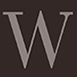 Capital W on brown background