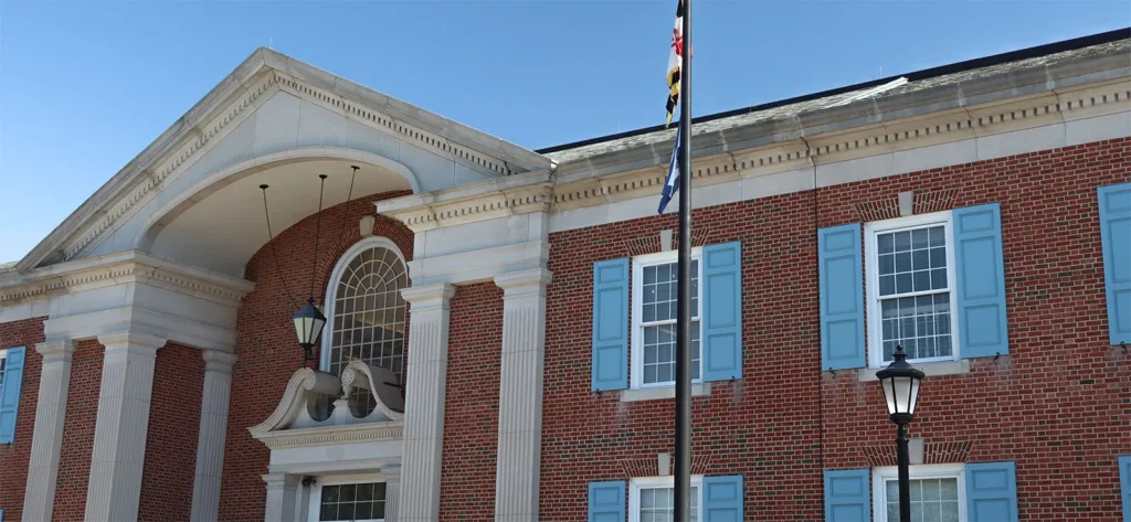 Public Institution IT Services | Secure & Reliable Solutions | Brick county office building with portico and flags