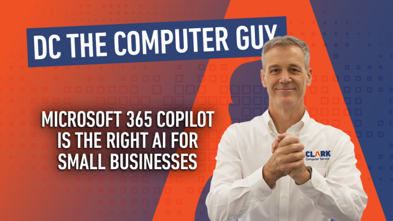 DC the Computer guy explains why Microsoft 365 Copilot Is the Right AI for Small and Medium Businesses.