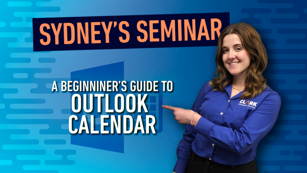 Sydney's Seminar title card for Outlook Calendar Beginners Guide.